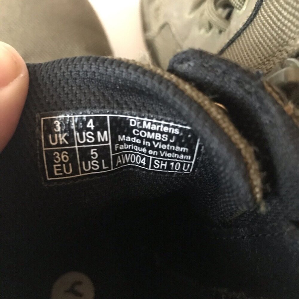 Dr Martens Combs combat army canvas tech boots olive green lace up zip Kid 4M/5‎ - Picture 7 of 7
